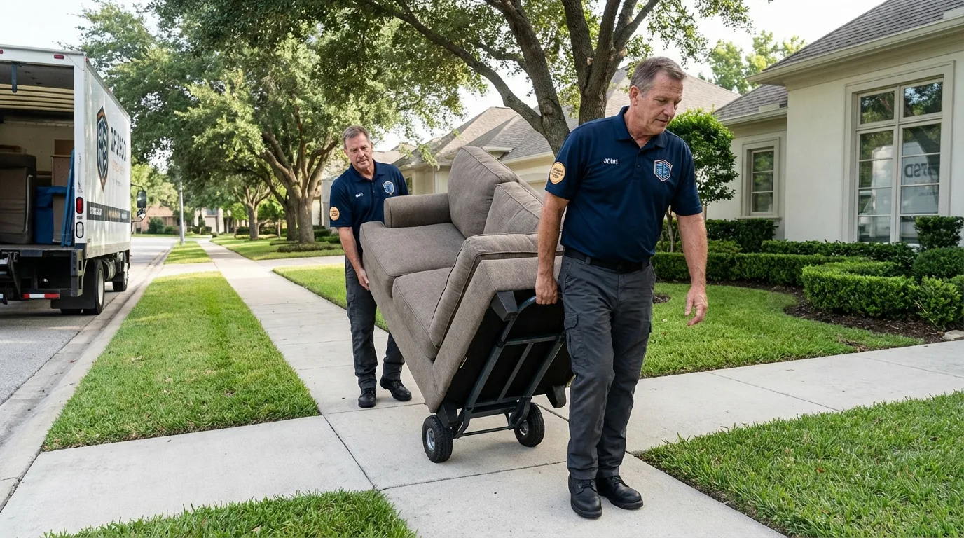 Local residential moving crew loading furniture in Nanuet, NY